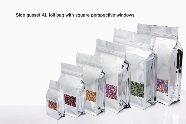 Сумка на молнии шxвxд серебристая алюминиевая фольга пластик 15x24x8 см 50 шт.|zipper