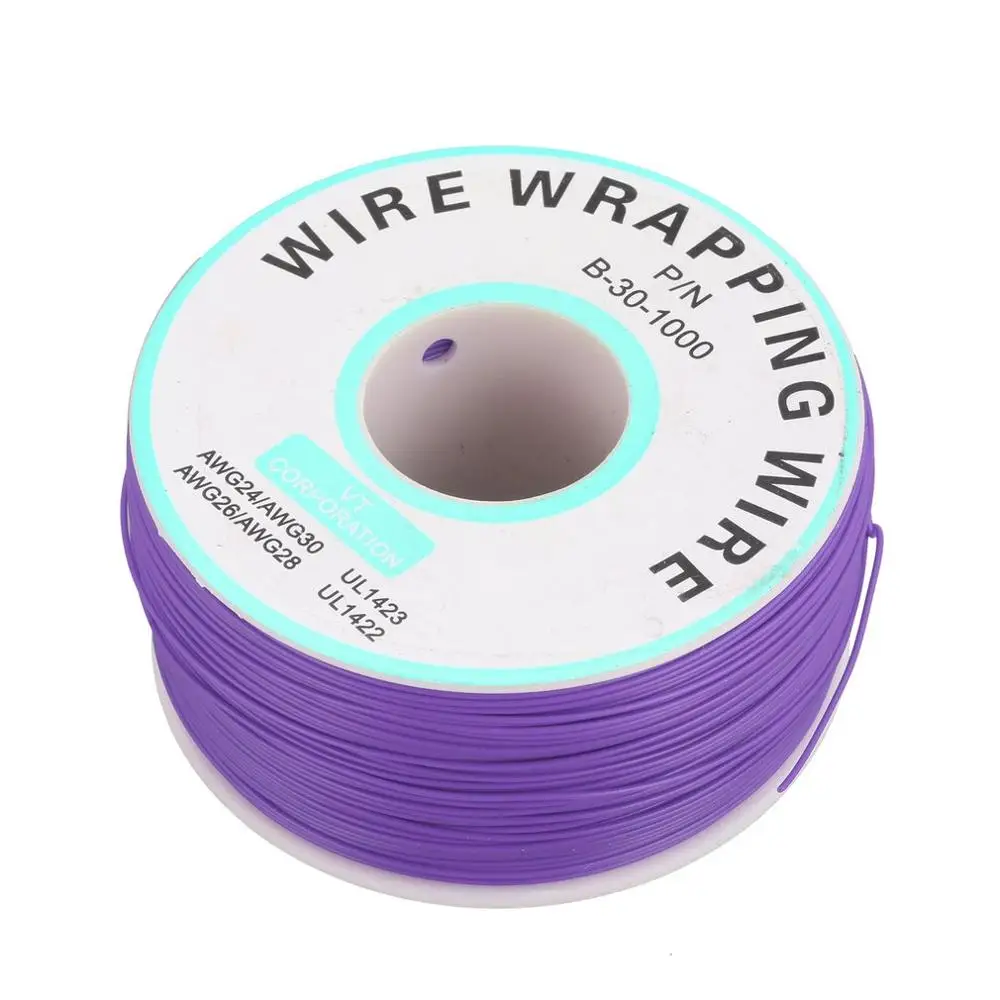 Фиолетовый 250 м 30awg одножильный медный провод ОК линия цепи полета линия Pcb Перемычка провода электронный сварочный кабель - Цвет: Фиолетовый
