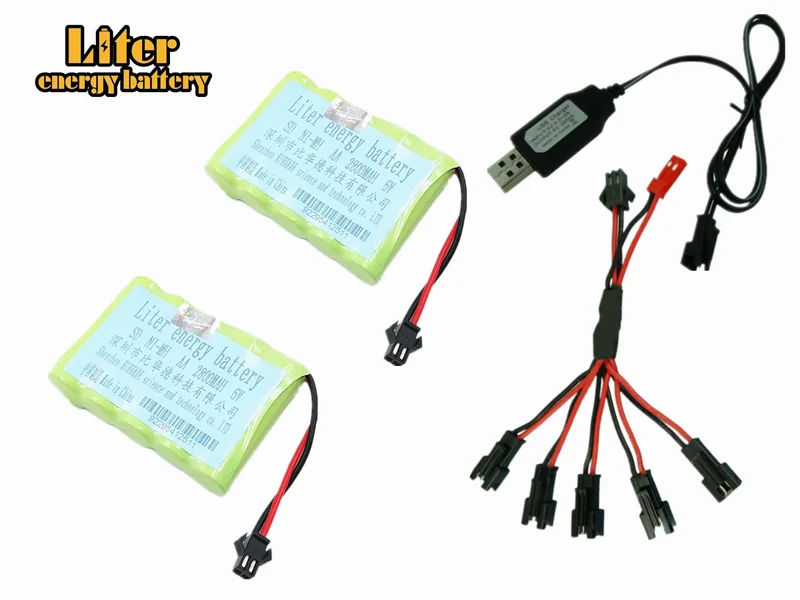 

6v 2800mah AA NI-MH Battery with charger High capacity electric toy battery Remote car ship robot rechargeable