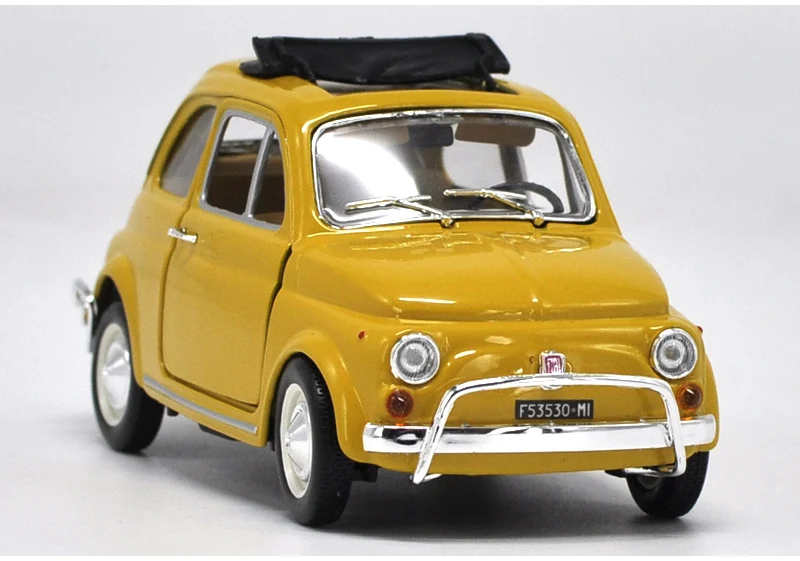 Оригинальная фабричная 1:24 FIAT 500 ABARTH 500 игрушечная машинка из сплава, игрушки для детей, литая модель автомобиля, подарок на день рождения