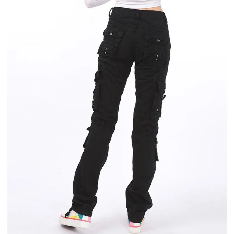 Pantalon femme Весна женские прямые брюки карго с несколькими карманами джинсовые комбинезоны дамские модные мешковатые Джоггеры для тренировок