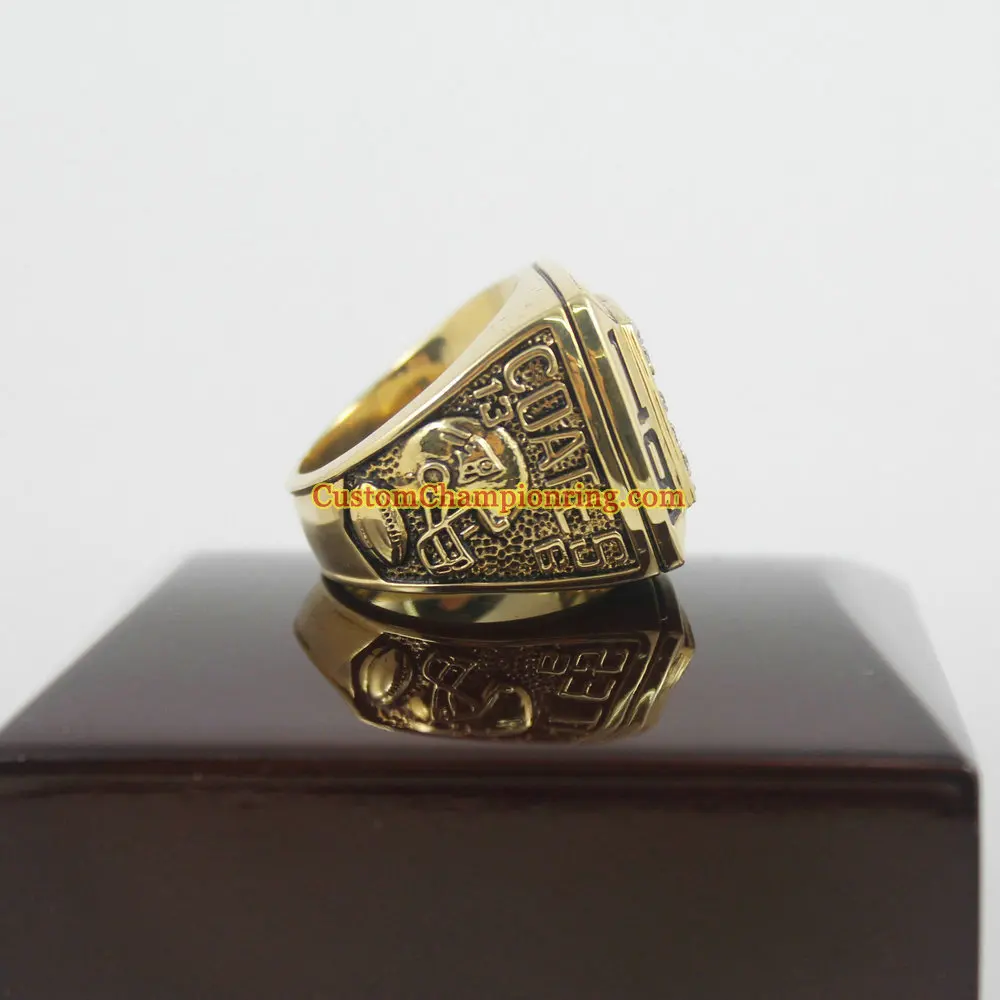 1996 New England Patriots American Footall championship ring replica made by copper coated with 14K gold plating | Украшения и