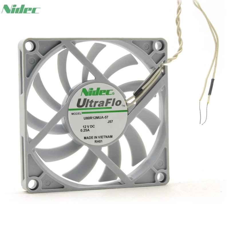 Ультратихий вентилятор для Nidec 2pin 8010 80 мм 8 см 80*80*10 12 В 0 25 А|silent fan|fan 12v12v fan |