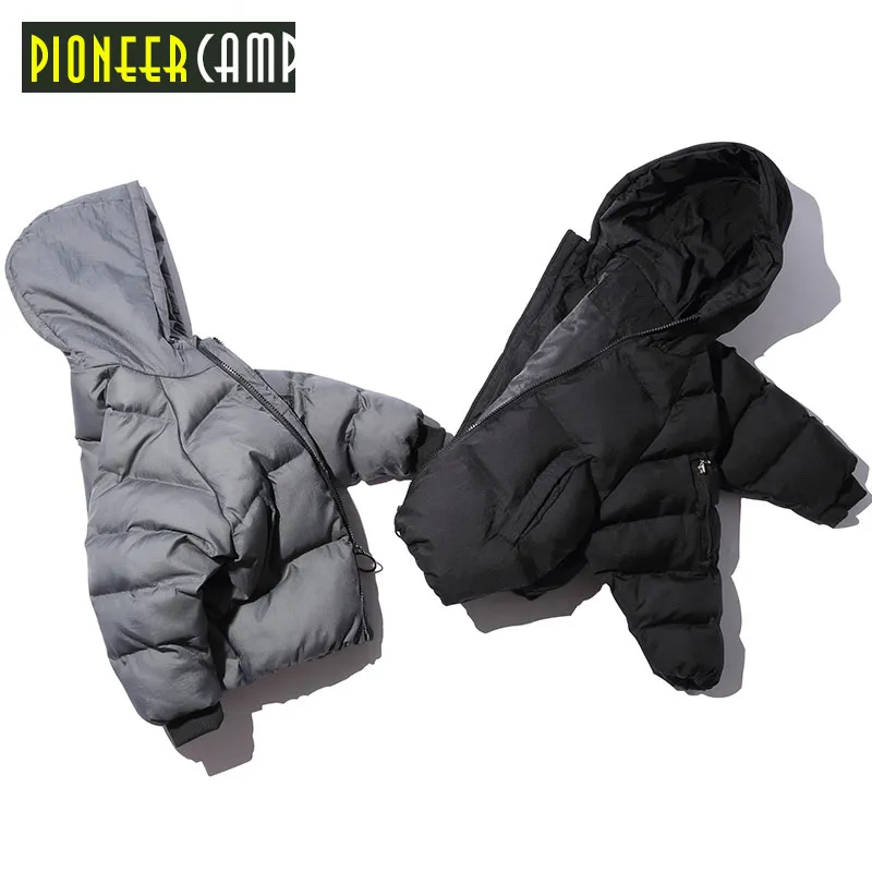 Pioneer Camp/новые зимние куртки для мальчиков; модные плотные теплые парки с капюшоном; Качественные однотонные зимние куртки; Верхняя одежда для мальчиков-подростков