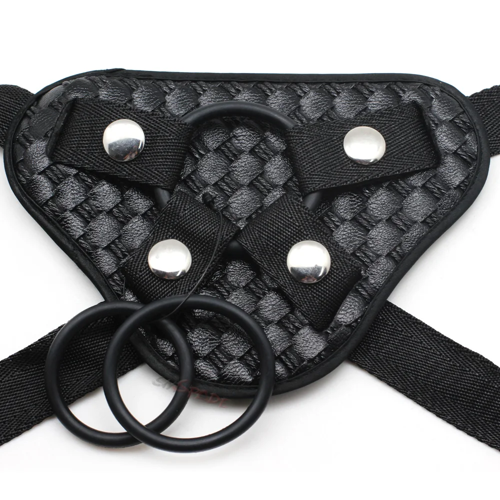 Черный ремешок smspade из искусственной кожи для фаллоимитатора ограничения