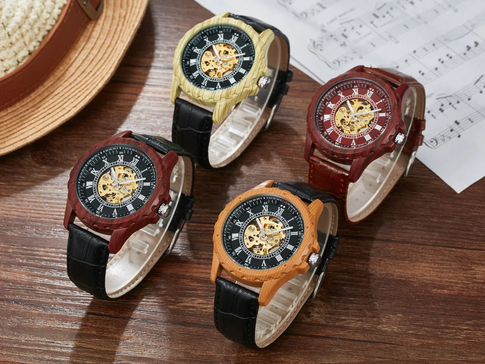 SEWOR Топ бренд класса люкс Скелет автоматические механические часы мужские Ретро