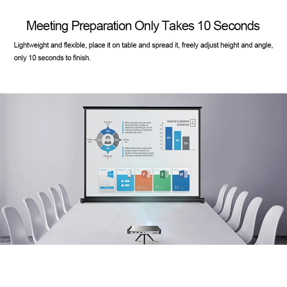 40 дюймов проектор экран портативный проекционные экраны стол развёртки Leinwand с