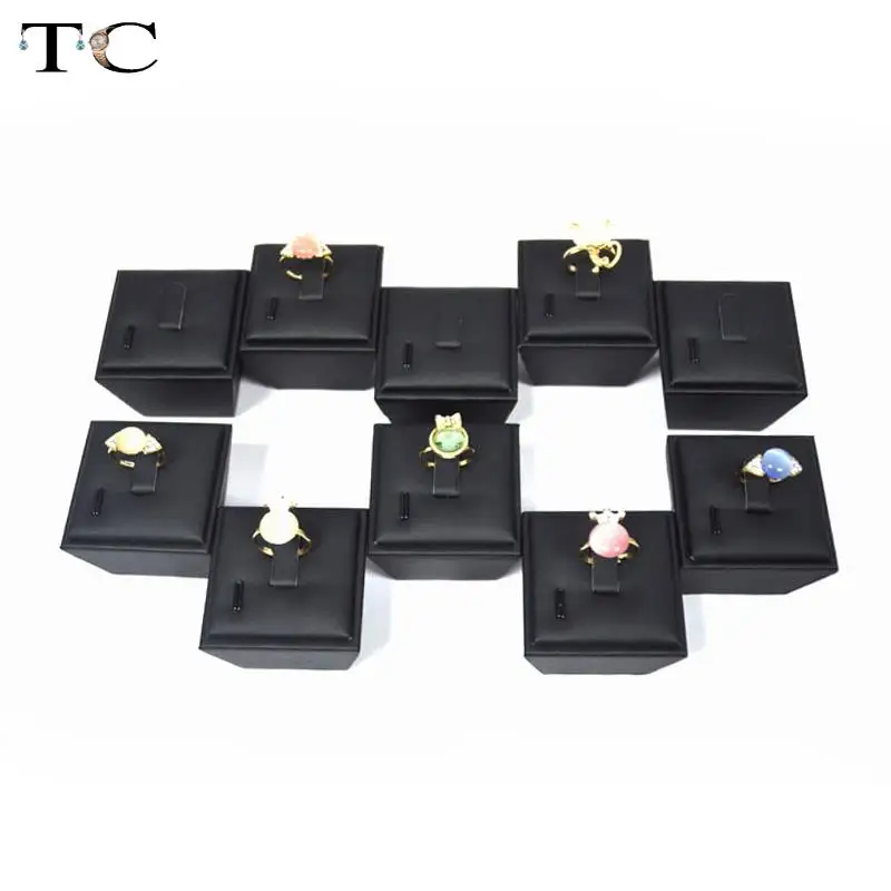 Новинка черная витрина для ювелирных изделий из искусственной кожи подставка