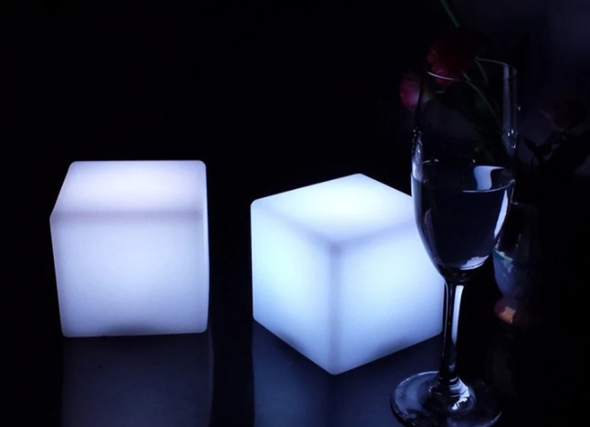Современный светодиодный куб RGB стул Ночной светильник на открытом воздухе вечерние свадебные садовый Декор Светильник ing мебель бар куб стулья пластиковые настольные лампы