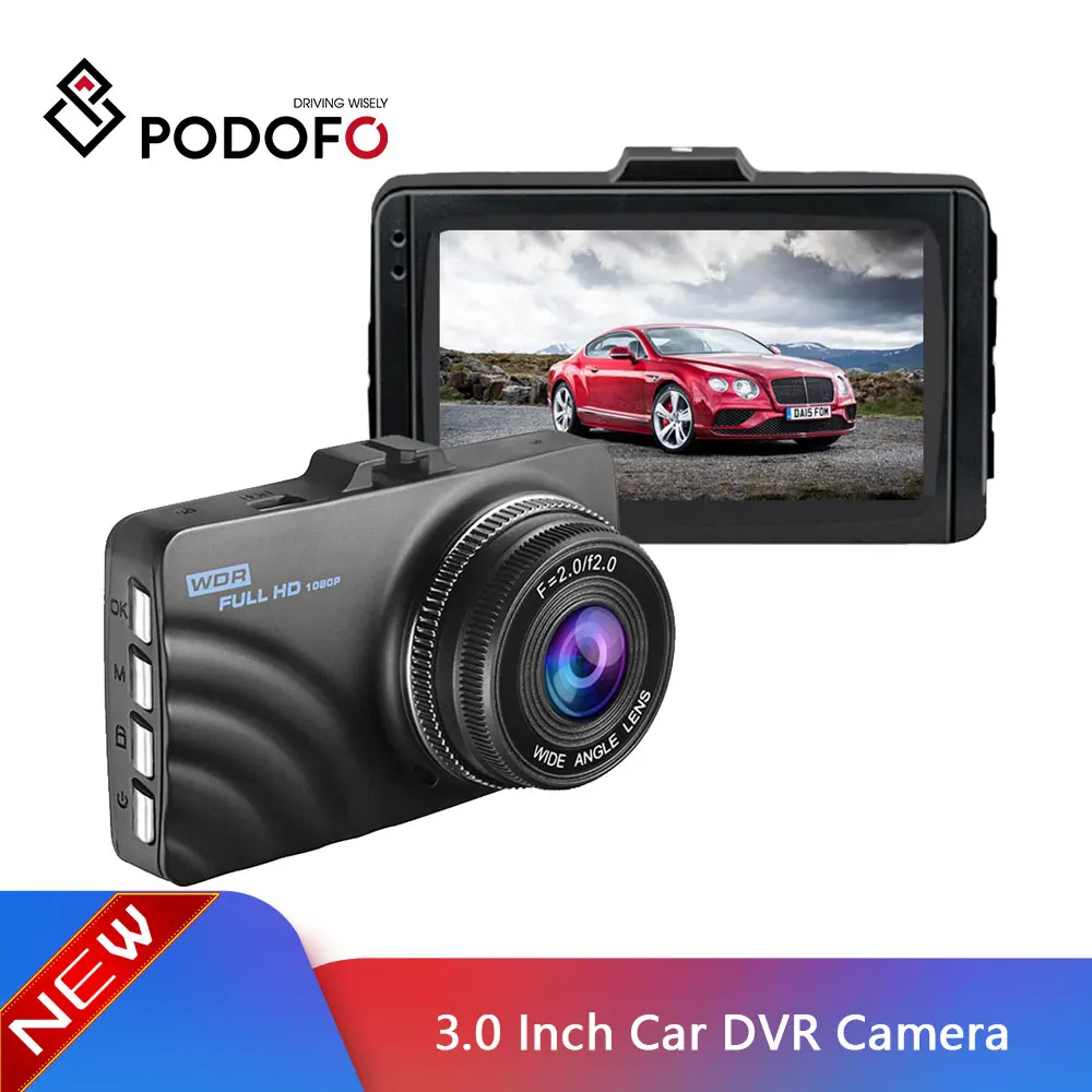 Podofo 3,0 дюймов Видеорегистраторы для автомобилей Камера FHD 1080P видеорегистратор с g-датчиком и 6 Слои линзы Dash Cam Авто Видео Регистраторы Ночное видение видеорегистраторы