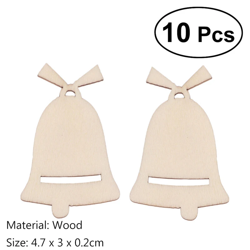 2368944 10 шт. Деревянные Подвески из МДФ DIY Поделки ломтики котенок кошка фигуры для творчества Висячие с струнами для украшения рождественской елки - Цвет: 2368944