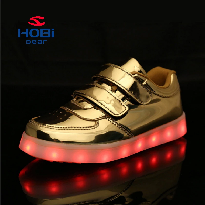 HOBIBEAR USB Charging Basket Led Children Shoe With Light Up Kids Casual Boys&Girls Luminous Sneakers Glowing free shipping | Детская
