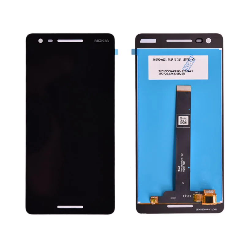 Черный Для Nokia 2,1 lcd TA-1080 TA-1084 TA-1086 lcd дисплей кодирующий преобразователь сенсорного экрана в сборе запасные части N2.1 TA-1092 TA-1093 lcd - Цвет: Черный