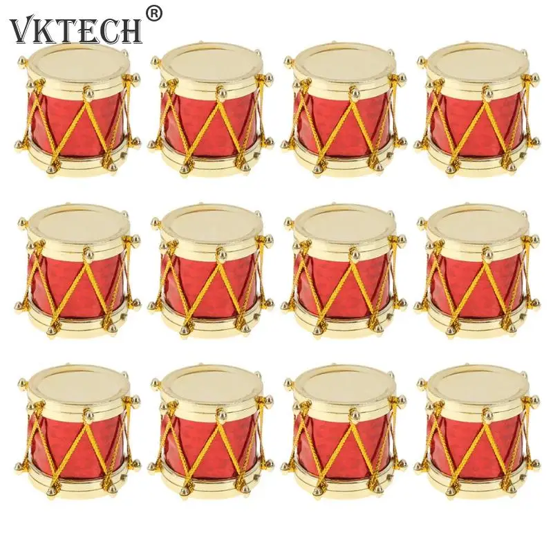 12pcs 3cm Симпатичный мини Рождественская елка Подвески, подвесные украшения Подарочная коробка для уличного фонаря Барабаны год Рождественские украшения вечерние праздничные принадлежности - Цвет: 12pcs 3cm