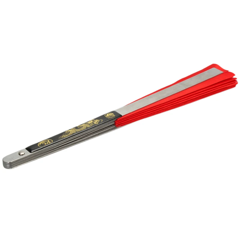 Stainless Steel Kung Fu Tai Chi Double Dragon Rib Heavy Fan Blue Black Red | Спорт и развлечения