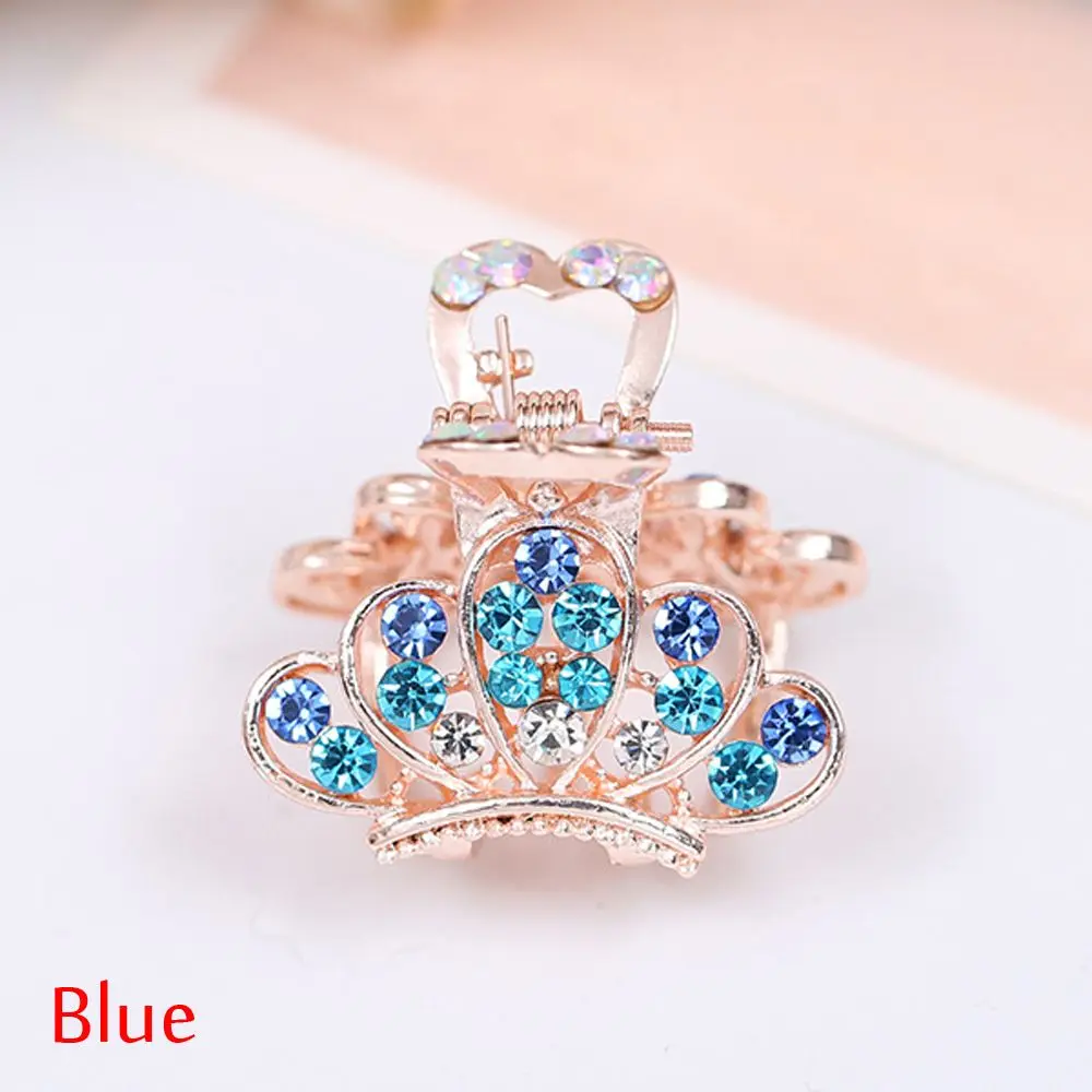 Blue 1 шт. женские шпильки Ретро Винтажная с кристаллами хрусталя Мини Бабочка Корона Заколки для волос заколки аксессуары для укладки волос - Цвет: Blue