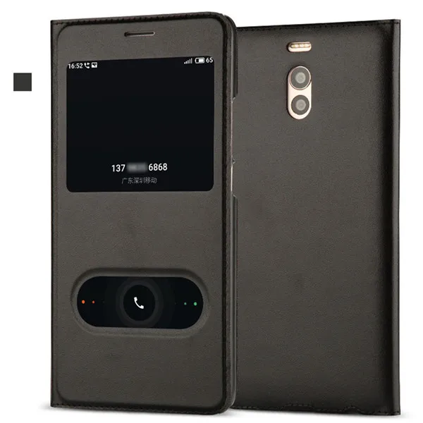 black flip case WeeYRN отвечая кожа флип чехол для телефона чехлы на Meizu M6 M6 note M5 note закаленное Стекло Футляр полное покрытие на мейзу м6 нот м5 нот чехол книжка - Цвет: black flip case