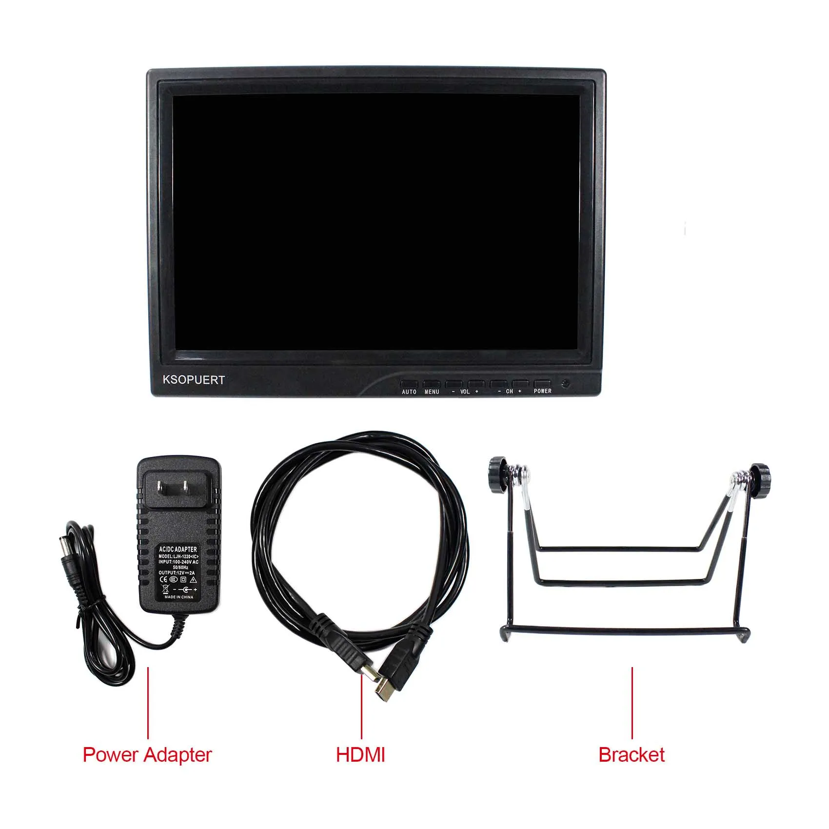 10 1 дюймовый IPS ЖК-монитор 1366x768 16:9 HD MI DVI VGA Аудио для Raspberry Xbox360 | Электроника
