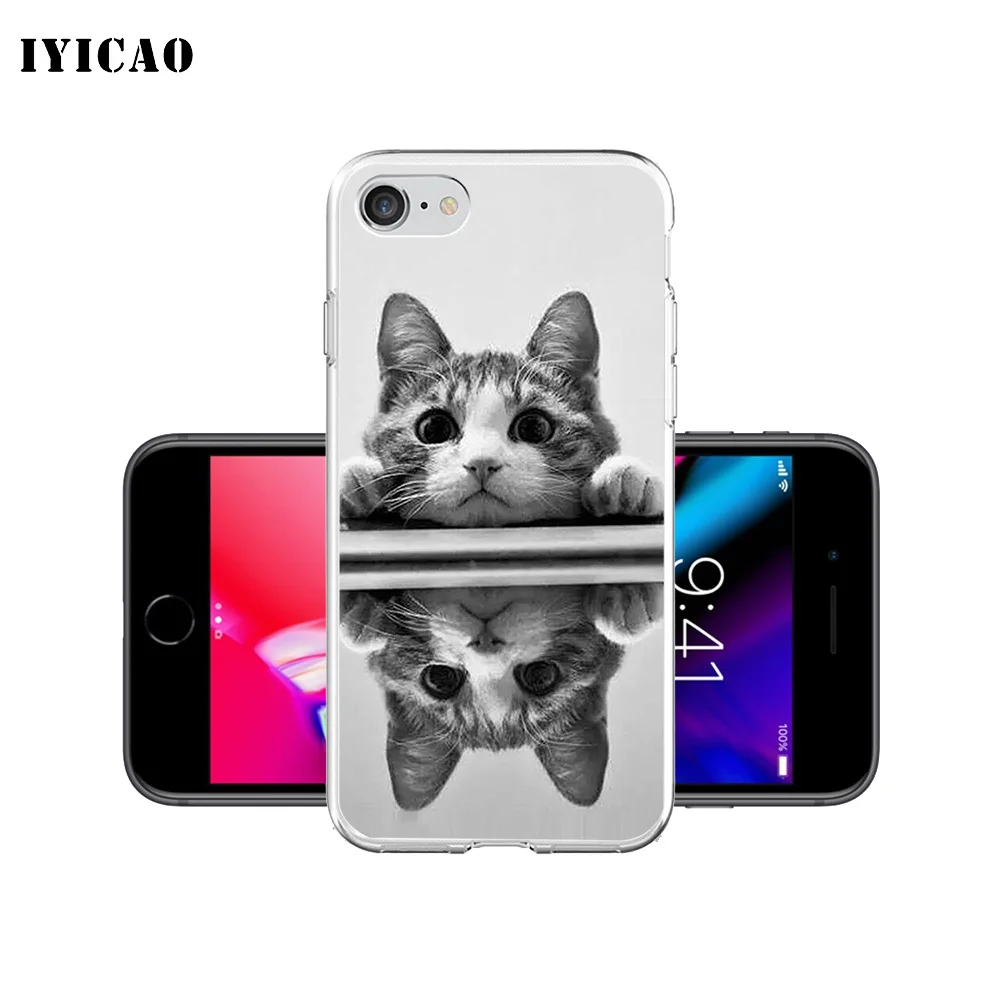 IYICAO мультяшная забавная для кошек собак мягкий силиконовый чехол телефона iPhone X XR