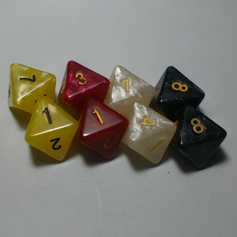 Бесплатная доставка Эксклюзивные новые 2 шт. с жемчугом и кости 8 сторонняя D8 для