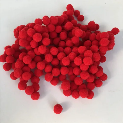 Red01 8/10/15/20/25 мм в диаметре, различные цвета радуги Цвет помпон меховой шарик плюшевый пушистыми помпонами для детей раннего обучения игрушки ткань DIY аксессуары для мобильных телефонов - Цвет: Red01