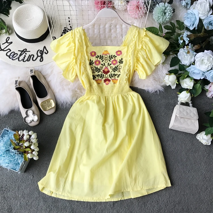 Женское платье с цветочной вышивкой ALPHALMODA повседневное обтягивающее