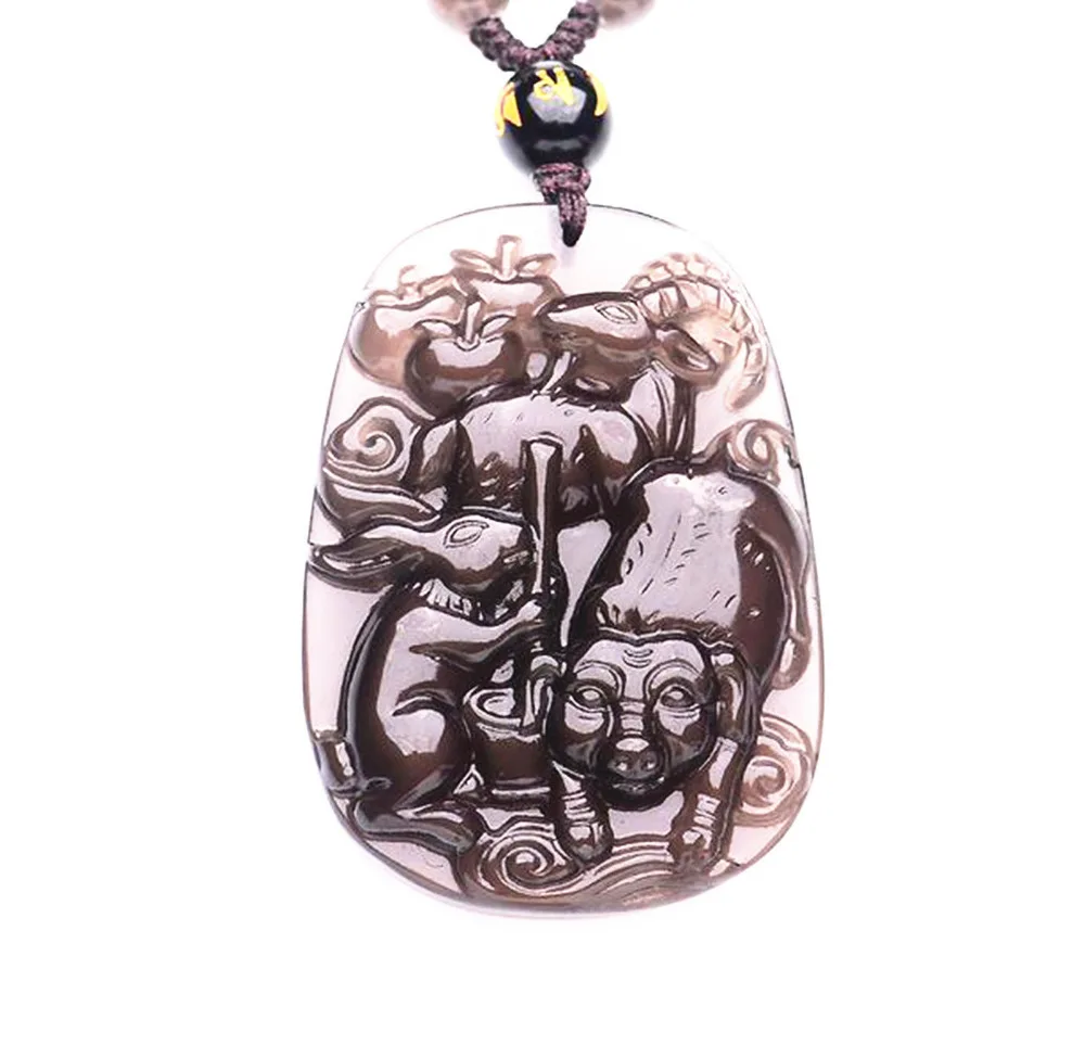 Натуральный камень ручной работы кролик с козьей Свинкой очарование кулон