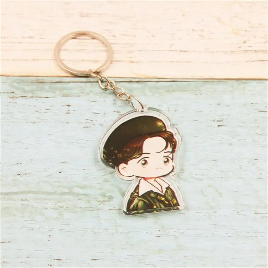 Kpop милый брелок EXO Planet#4 Мультфильм двухсторонний брелок для фотографии Baekhyun сумка Kai подвеска - Цвет: BAEKHYUN