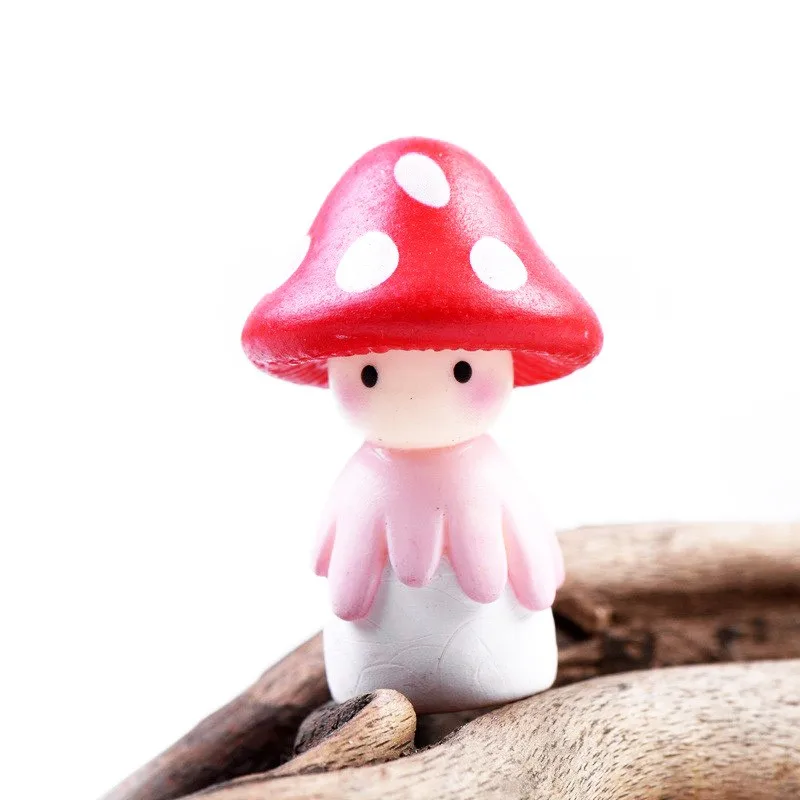 

4pcs Cartoon Mushroom Resin Craft Cabochons Home Garden Decor Micro Landscape Fairy Garden Miniatures Accessories