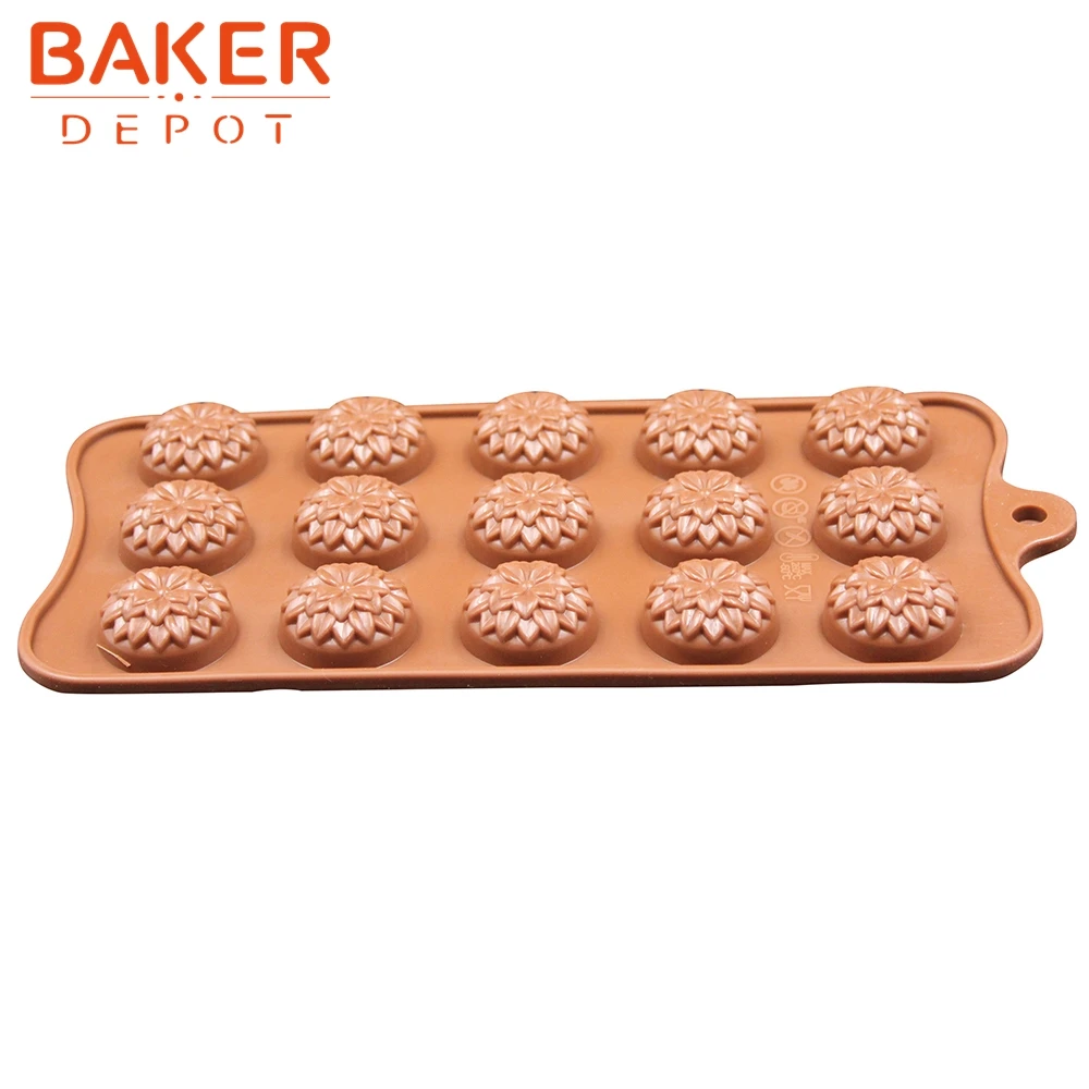 BAKER DEPOT, силиконовая форма для шоколада, Подсолнух, силиконовая форма для выпечки, формочка, кубик льда, конфеты, жевательные формы, фанданты, diy, Рождество