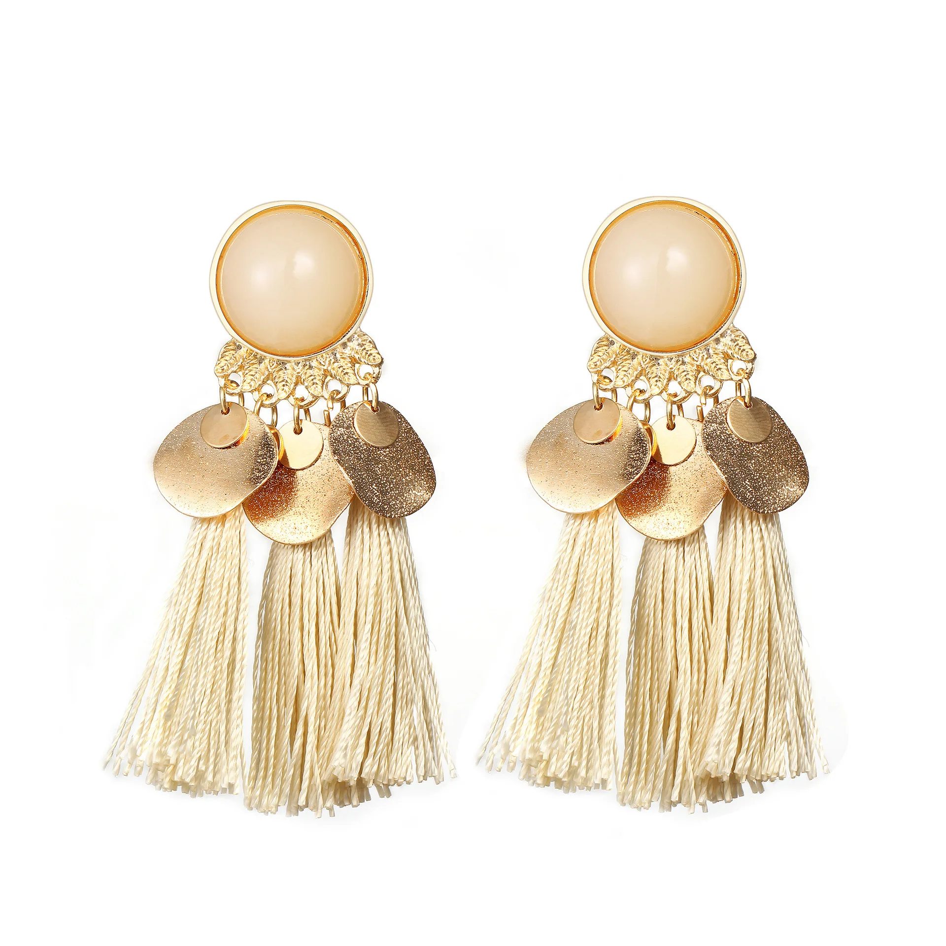 Tassel Fringe Korean Women Earrings 2019 Earring Triangle Long Jewelry Pendientes Mujer Moda Alloy Resin Tassels Ear Nail | Украшения и