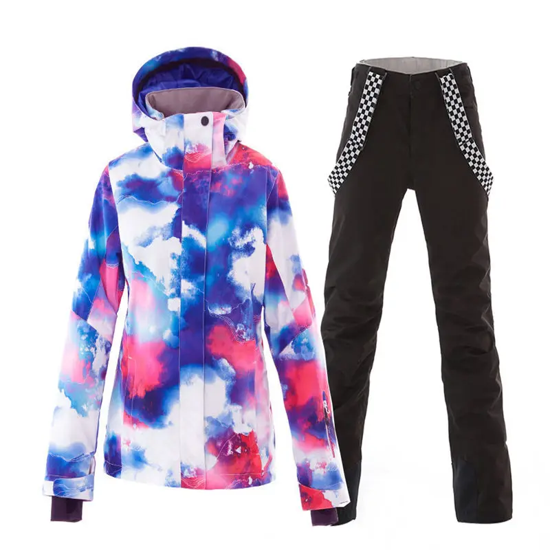 SMN New Women Snow Clothing Snowboarding Suit Sets 10K Waterproof Windproof Winter Outdoor Wear Ski Jacket and Strap Pant | Спорт и