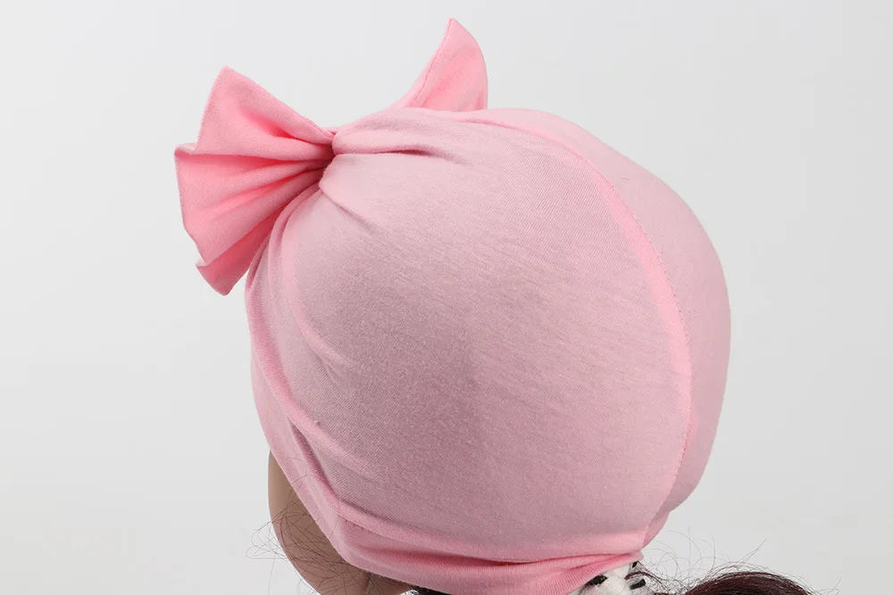 10 шт./лот однотонная хлопковая шапка тюрбан с бантом весенне летняя Шапка