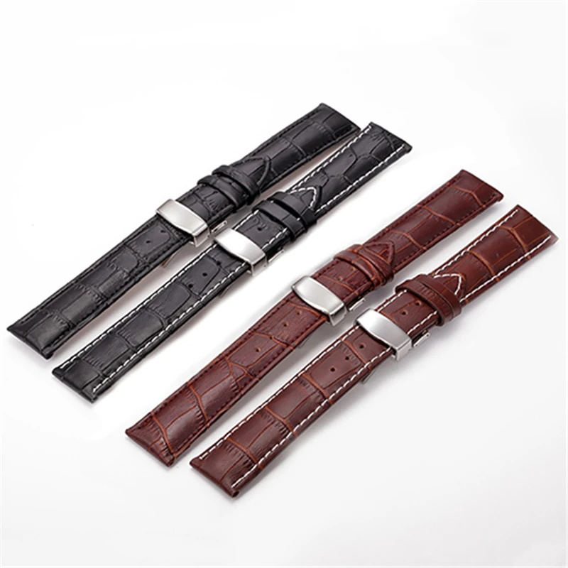 Ремешок кожаный для наручных часов 18/20/22 мм|black watchband|band 18mmwatchband leather |