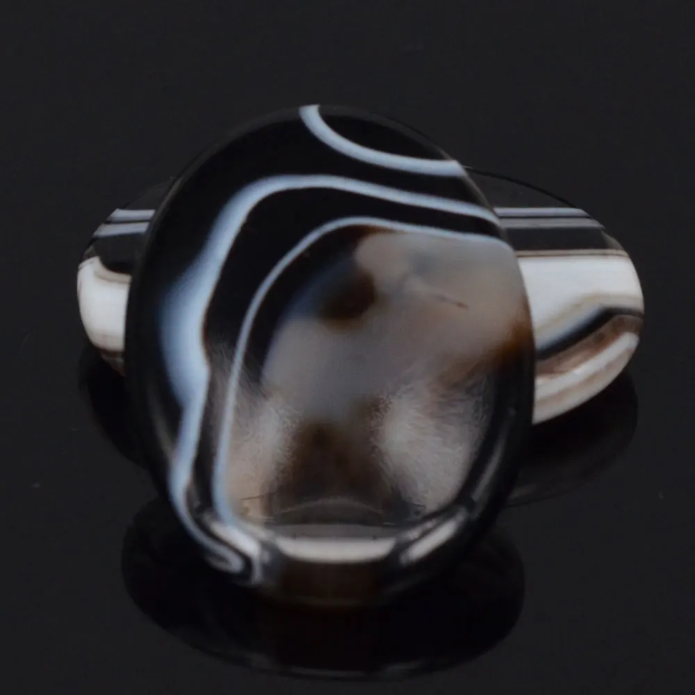 25x35 мм 2 шт. натуральный черный оникс агата Овальный пальмовый камень фэн шуй