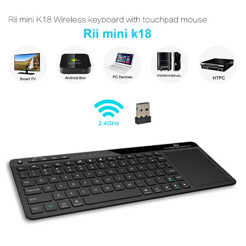 2016 Новинка Русский Английский Rii Мини K18 ultra slim 2.4 г мультимедиа Беспроводной