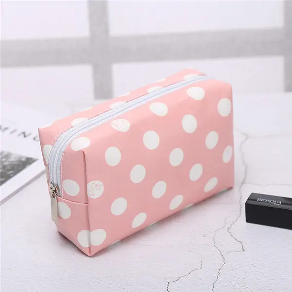 pink dot 1 шт. косметичка с изображением кактуса, женская косметичка, большая косметичка для хранения, косметичка, косметичка, чехол для макияжа, kosmetyczka - Цвет: pink dot