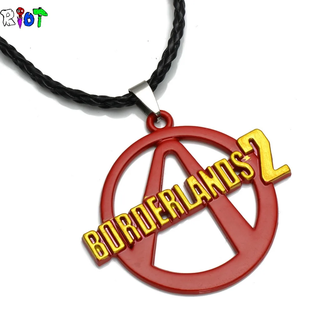 Игра borderland 2 кожаная цепочка ожерелье круглый красный желтый металлический