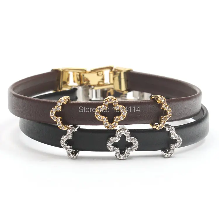 

Украшение для браслета, кожаный шнур 8 х1 мм, с застежкой