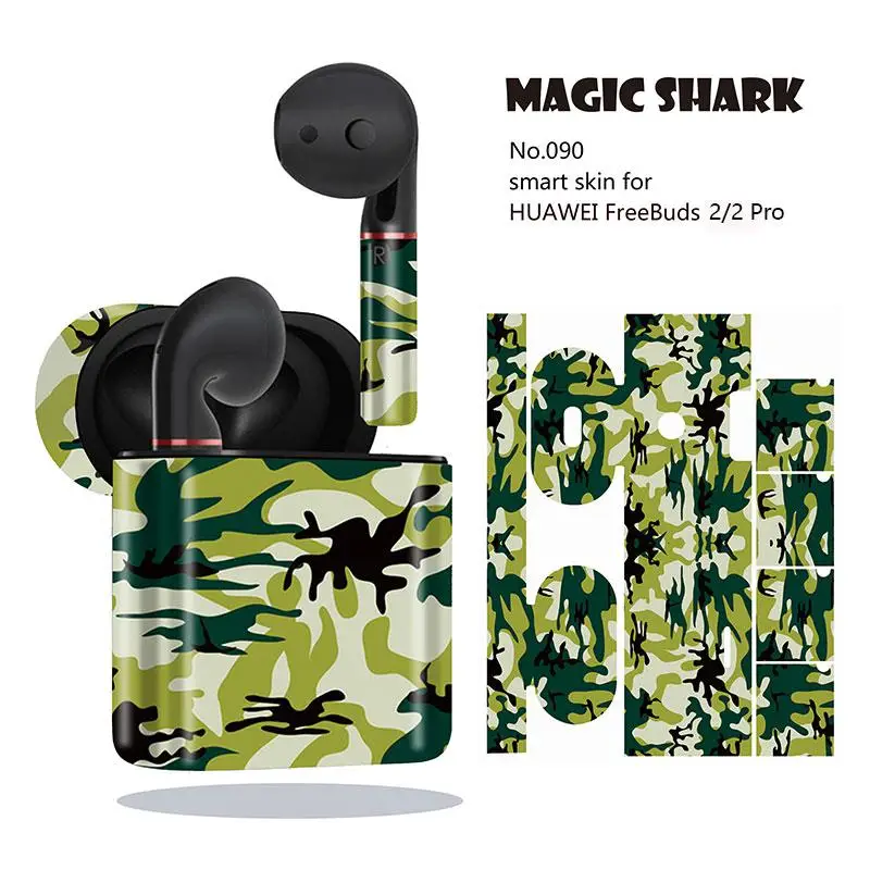 Magic Shark Army Military 19 типов модный ПВХ чехол самоклеящаяся оберточная бумага-пленка для HUAWEI Freebuds 2 2 Pro 086-105