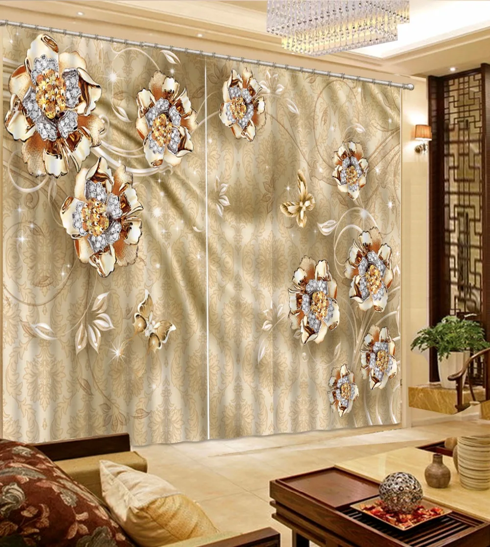 Custom Curtains Living room Flower Painting 3D Curtain For Window Beautiful Luxury Decoration | Дом и сад