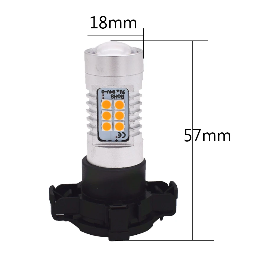 

2pcs PY24W Amber Yellow CAN-bus error free 21 SMD LED Front Turn Signal Lights Bulbs For BMW