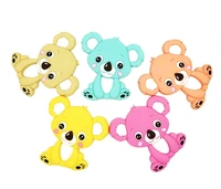 2pcs koala bear silicone teether chew toy for baby food grade silicone nursing tool