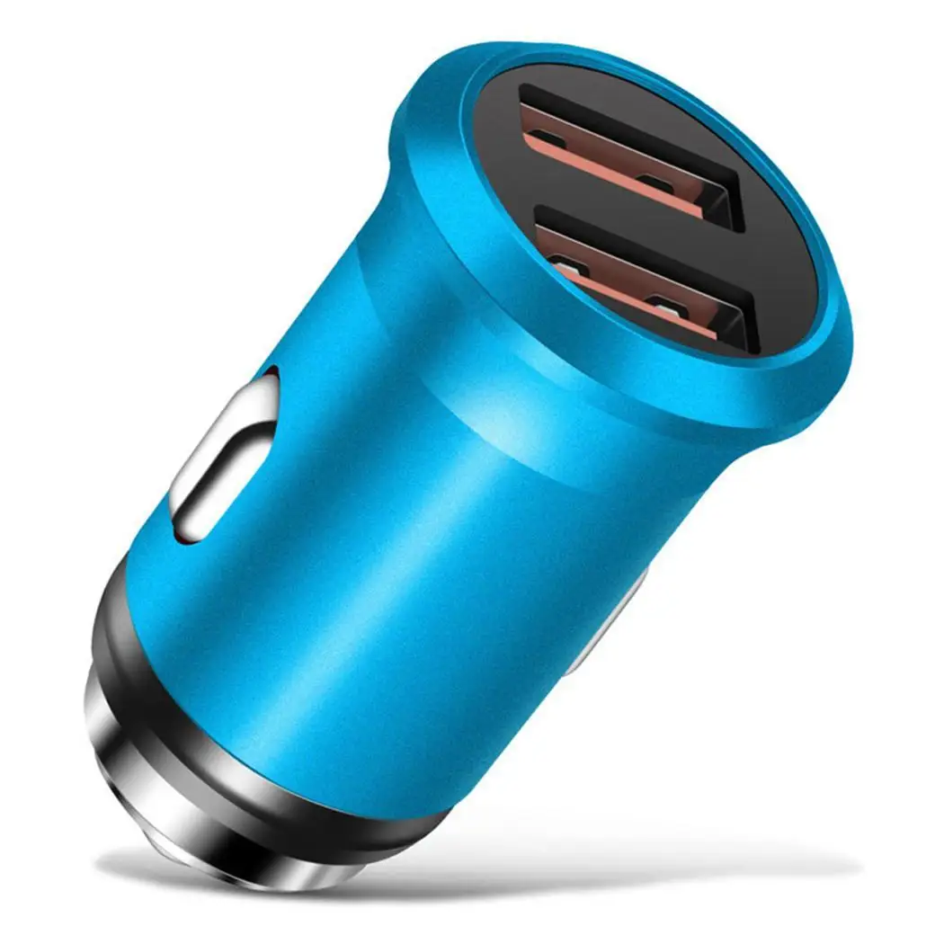 5V 2.4A Mini Dual 2 Port USB автомобильный серебристый красный золотой синий черный адаптер