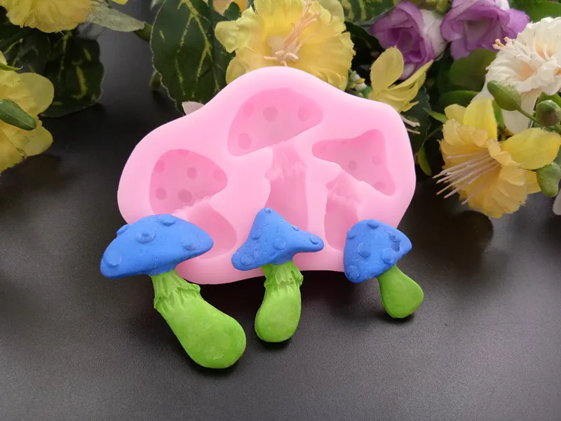3D силиконовый грибы Fondant(сахарная) Лимонный шоколад торт декоративные инструменты Рождественский подарок молд, аксессуары для выпечки F422
