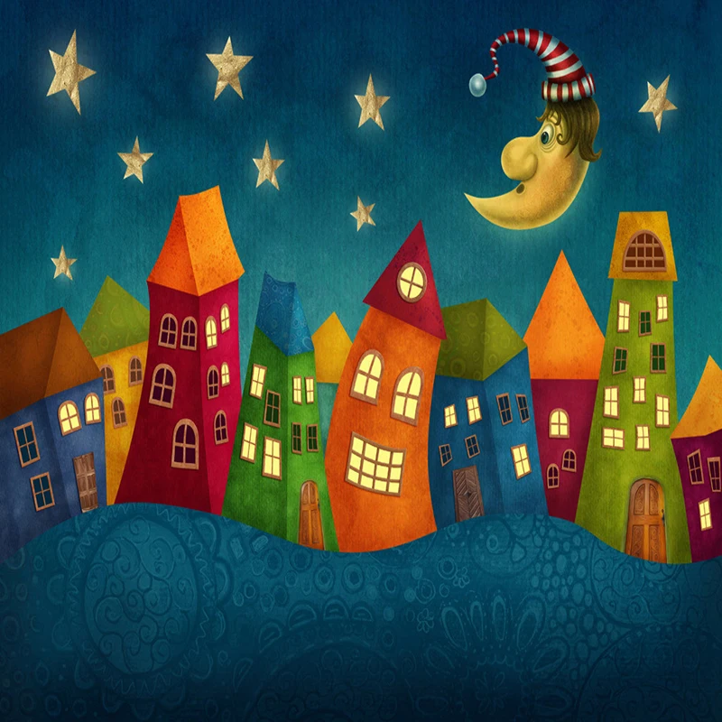 3D фотообои на заказ мультяшный дом цветное небо Настенная бумага для стен 3 D