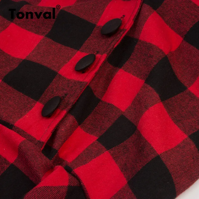 Женское винтажное платье Tonval зеленое клетчатое трапециевидной формы в стиле
