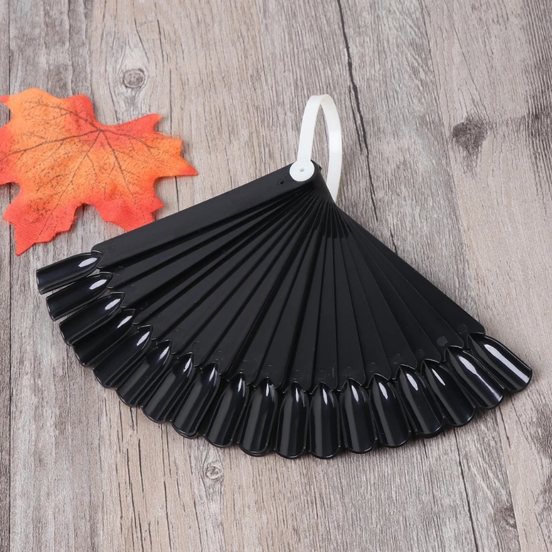 Накладные маникюрные насадки веер натуральный прозрачный черный 20 шт./компл.