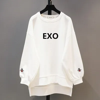 Kpop EXO Весенняя Новинка 2021 корейские свободные длинные секционные толстовки с