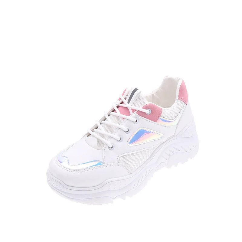 Fujin/модные кроссовки для женщин Кроссовки на платформе Белые танкетке Женская